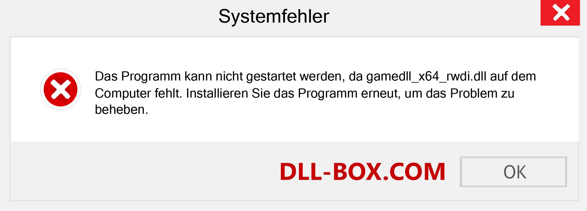 gamedll_x64_rwdi.dll-Datei fehlt?. Download für Windows 7, 8, 10 - Fix gamedll_x64_rwdi dll Missing Error unter Windows, Fotos, Bildern