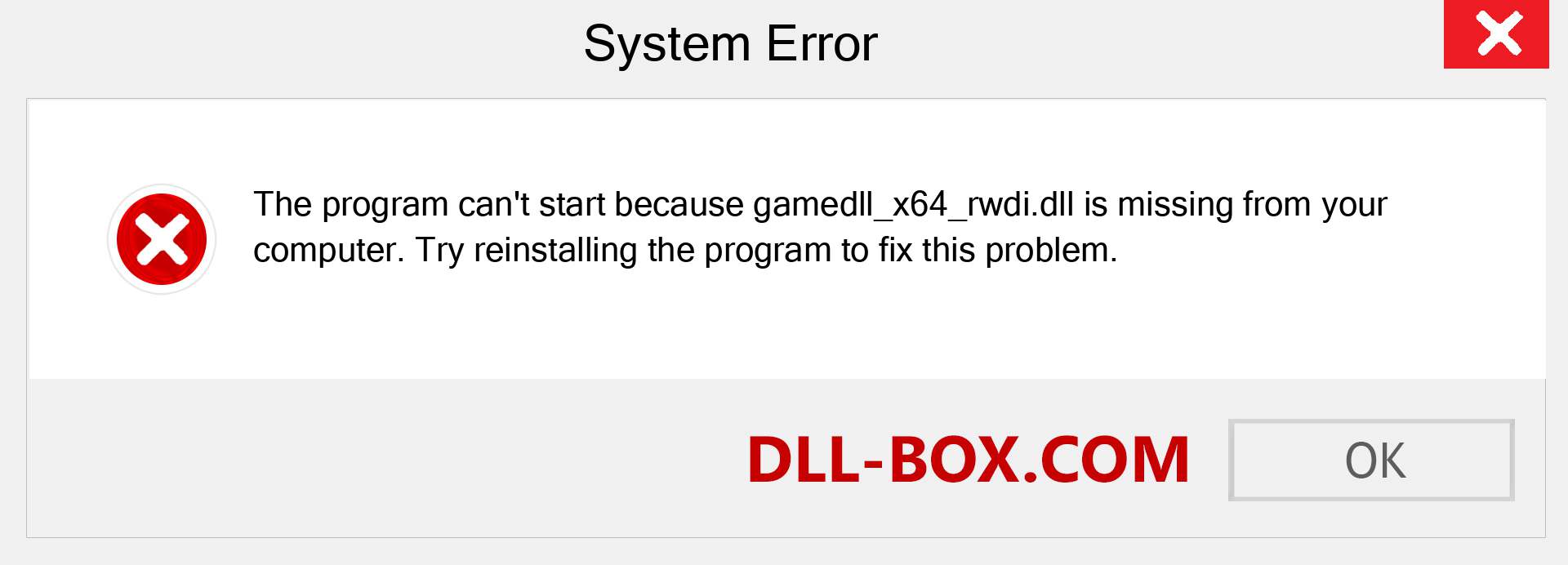  gamedll_x64_rwdi.dll file is missing?. Download for Windows 7, 8, 10 - Fix  gamedll_x64_rwdi dll Missing Error on Windows, photos, images