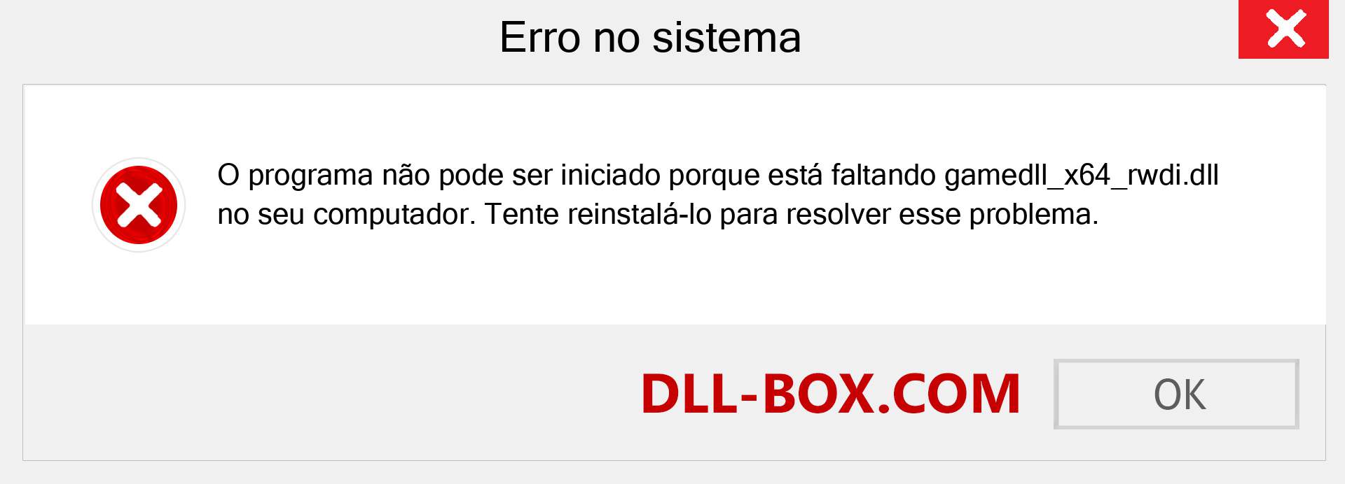 Arquivo gamedll_x64_rwdi.dll ausente ?. Download para Windows 7, 8, 10 - Correção de erro ausente gamedll_x64_rwdi dll no Windows, fotos, imagens